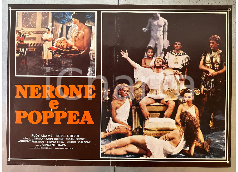 Materiale cinematografico d’epoca 1982 Vincent DAWN Nerone e Poppea Rudy ADAMS Patricia DEREK  Fotobusta 1