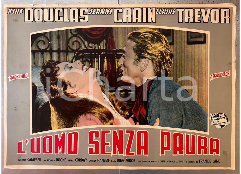 Materiale cinematografico d’epoca 1955 King VIDOR L uomo senza paura  Kirk DOUGLAS Jeanne CRAIN  Fotobusta 1