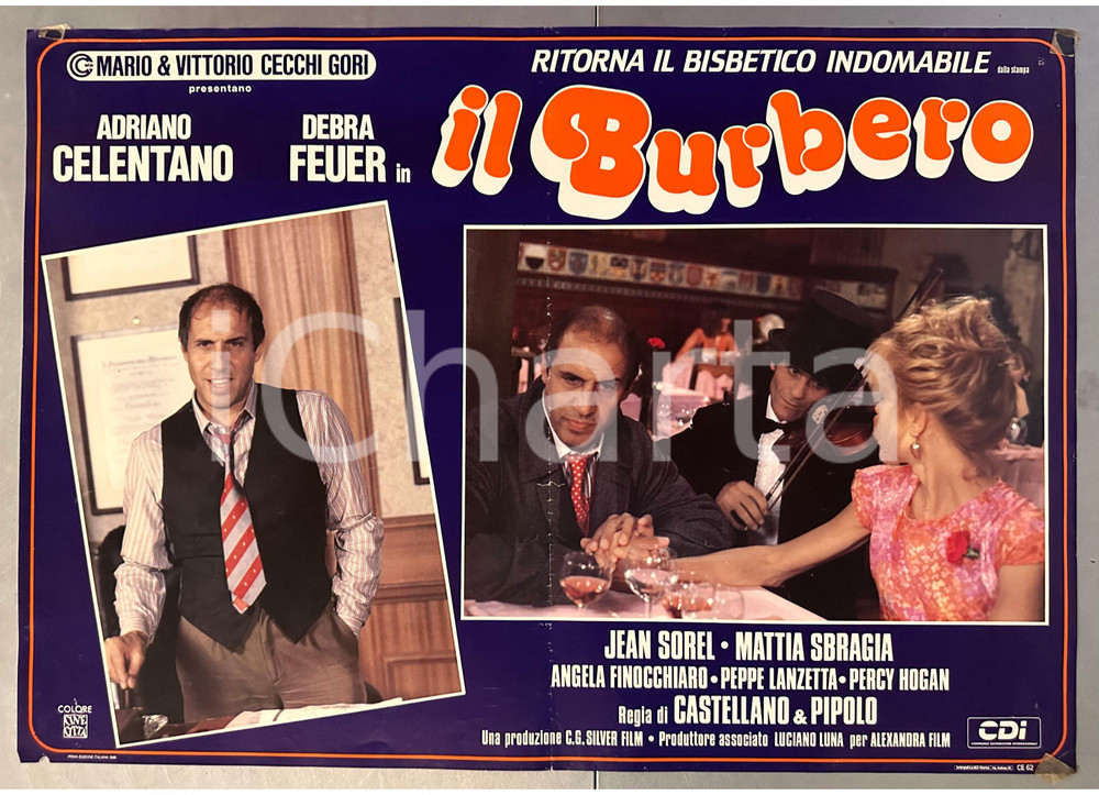 Materiale cinematografico d’epoca 1986 CASTELLANO e PIPOLO Il burbero Adriano CELENTANO Debra FEUER  Fotobusta 1