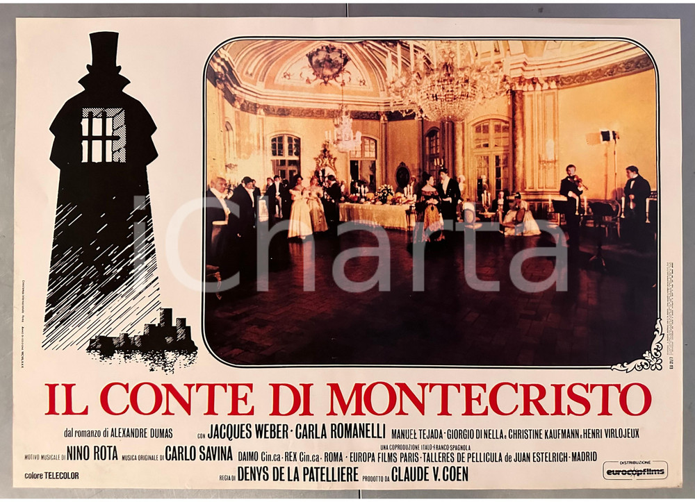 Materiale cinematografico d’epoca 1979 Denys DE LA PATELLIERE Il conte di Montecristo  Jacques WEBER Fotobusta 1