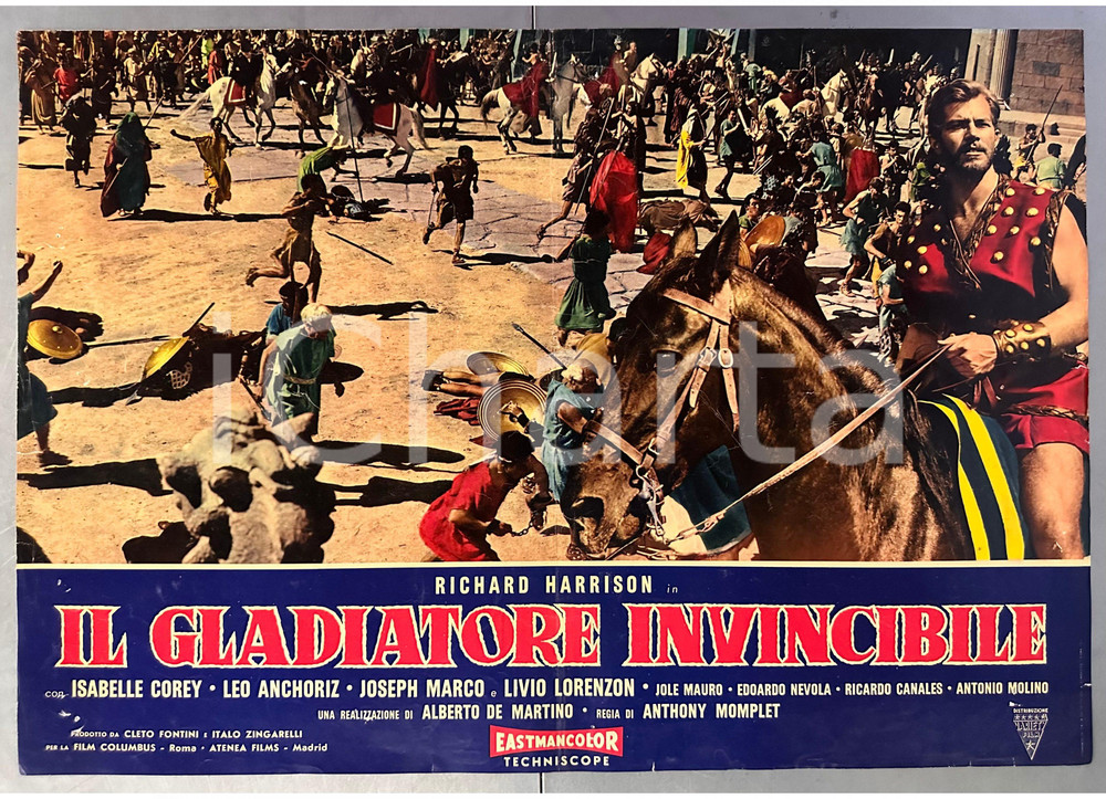 Materiale cinematografico d’epoca 1961 Alberto DE MARTINO Il gladiatore invincibile Richard HARRISON  Fotobusta 1