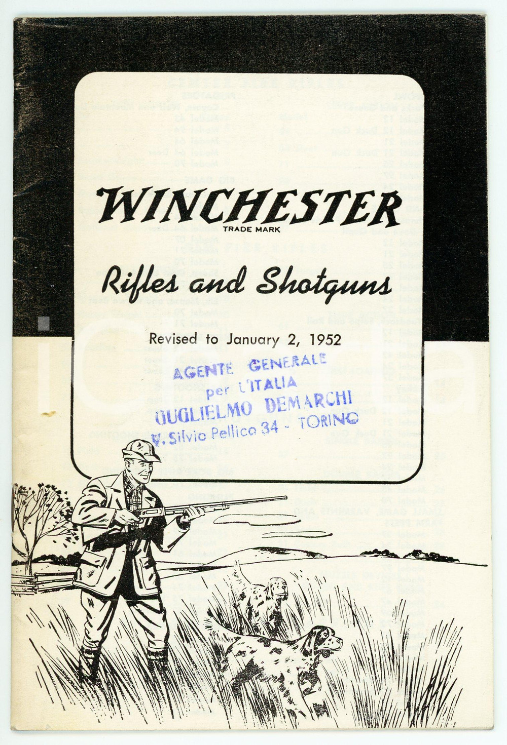 Materiale pubblicitario d’epoca 1952 WINCHESTER Rifles and shotguns  Catalogue OLIN Arms and ammunition 1