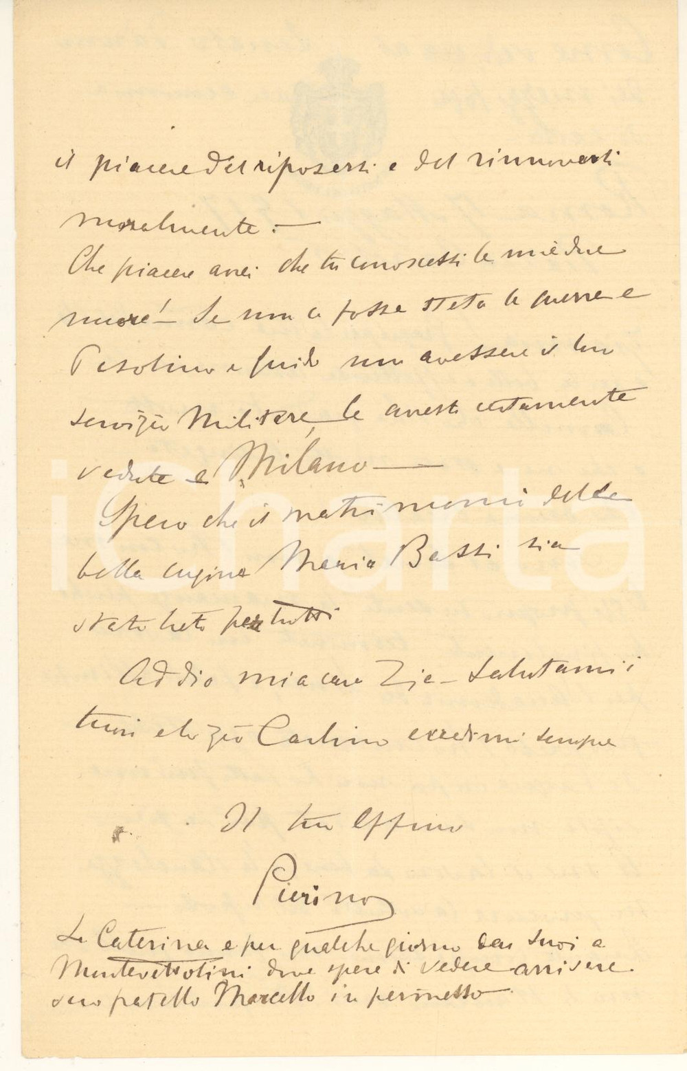 Autografo originale 1917 ROMA Pier Desiderio PASOLINI felice per il proprio lavoro Autografo 1