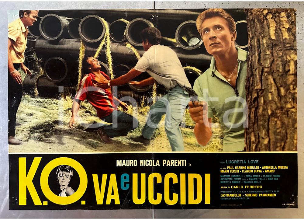 Materiale cinematografico d’epoca 1966 K.O. VA E UCCIDI Mauro Nicola PARENTI Lucretia LOVE Lobby card 4 1