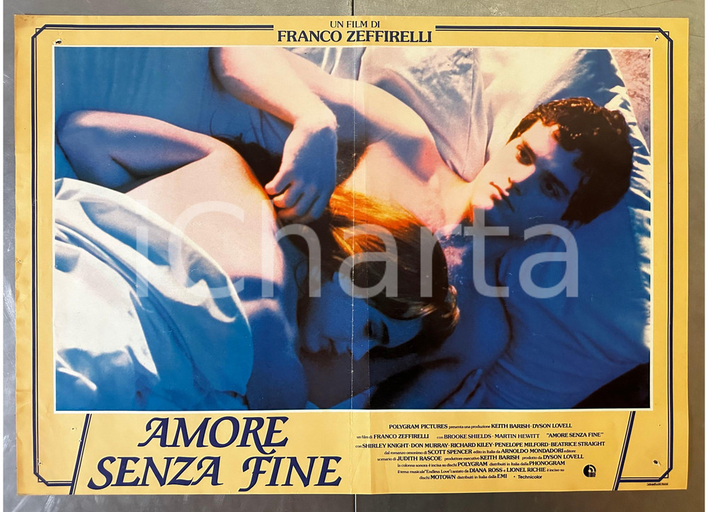 Materiale cinematografico d’epoca 1981 AMORE SENZA FINE Franco ZEFFIRELLI Brooke SHIELDS Lobby card poster 1