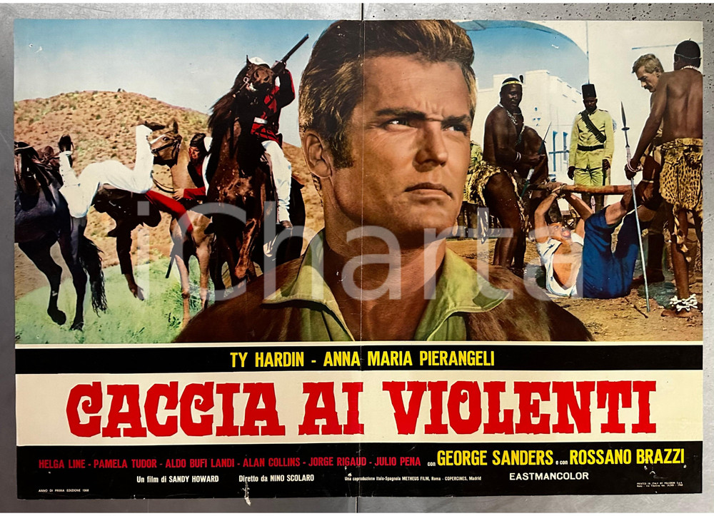 Materiale cinematografico d’epoca 1968 CACCIA AI VIOLENTI Ty HARDIN Anna Maria PIERANGELI Lobby card 1