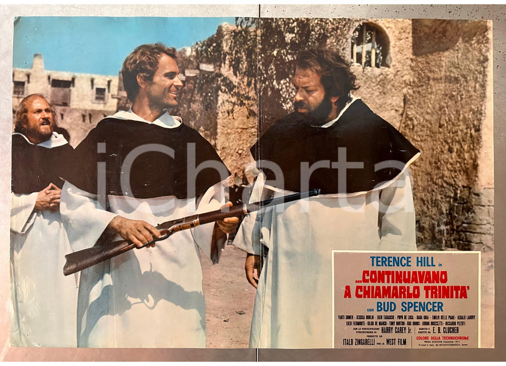 Materiale cinematografico d’epoca 1971 Bud SPENCER Terence HILL Continuavano a chiamarlo Trinità Fotobusta poster 1
