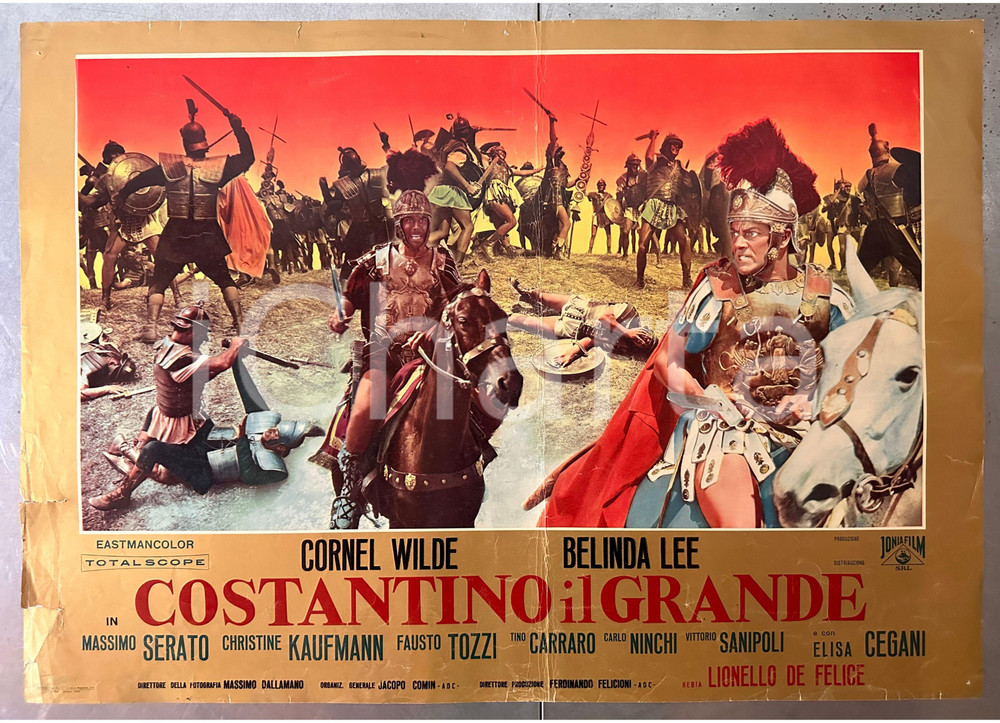 Materiale cinematografico d’epoca 1960 Cornel WILDE Belinda LEE Massimo SERATO Costantino il Grande Fotobusta 1
