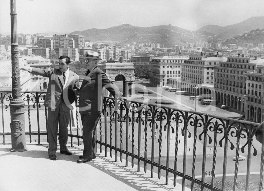 Fotografia d epoca originale 1958 GENOVA Harry TRUMAN in visita con il marchese Giuseppe LERCARO Foto 2 1
