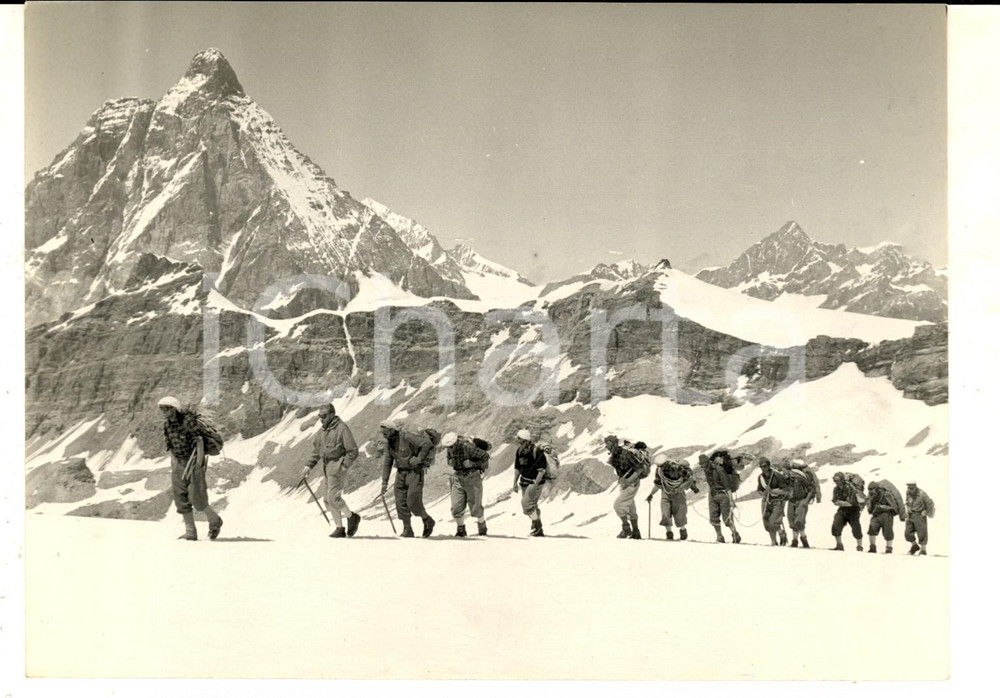 Fotografia d epoca originale 1956 PLATEAU ROSA Raid Guido MONZINO per 2° anniversario scalata al K2 Foto 1