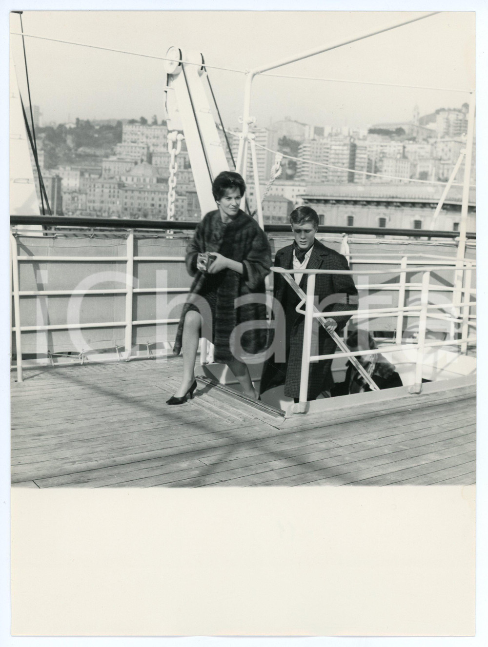 Fotografia d epoca originale 1962 GENOVA Alida VALLI sul ponte della nave in partenza per gli USA  Foto 1 1