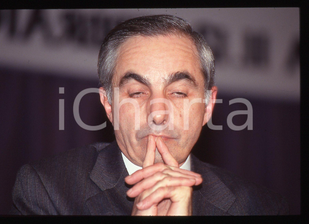 Fotografia d epoca originale 35mm vintage slide 1990ca POLITICA  PSI Giuliano AMATO ritratto 3 1