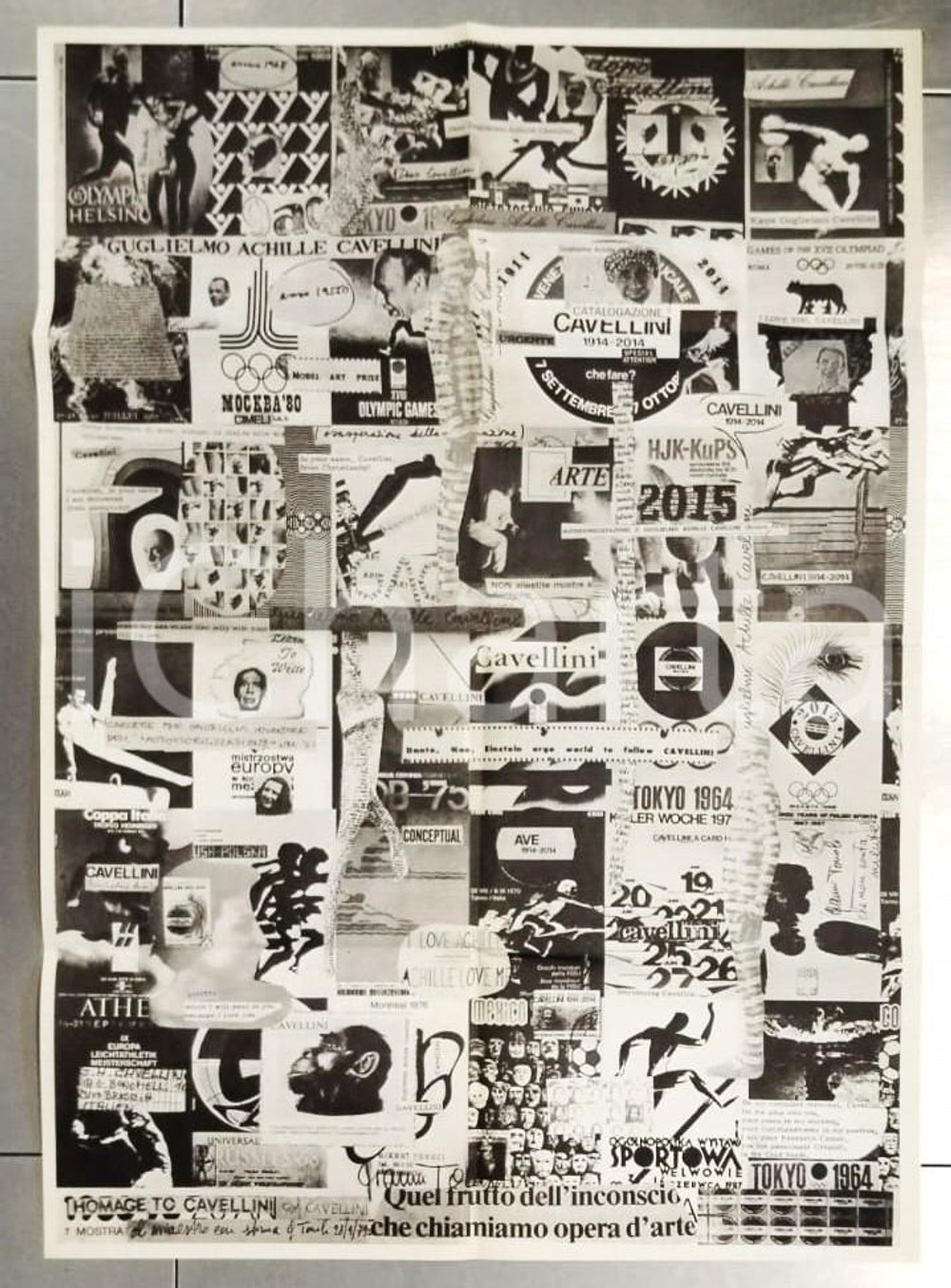 Oggetto da collezione cartaceo 1979 BRESCIA Gianni TONOLI Homage to Guglielmo Achille CAVELLINI  MAIL ART 1
