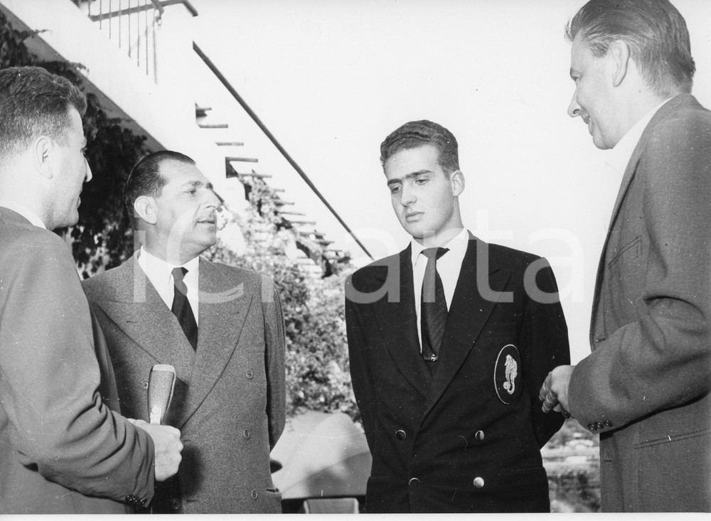 Fotografia d epoca originale 1957 ZOAGLI GE Arrivo del giovane Juan Carlos di Spagna  Foto 24x18 cm 3 1