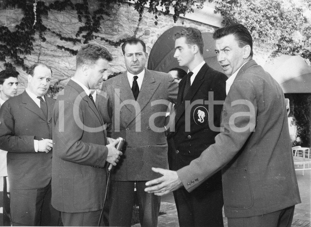 Fotografia d epoca originale 1957 ZOAGLI GE Arrivo del giovane Juan Carlos di Spagna Foto 24x18 cm 1