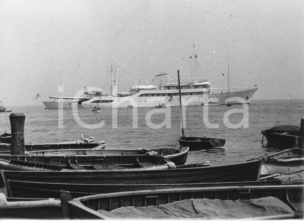 Fotografia d epoca originale 1959 PORTOFINO Christina O panfilo di Aristotele ONASSIS Foto 24x18 cm 1