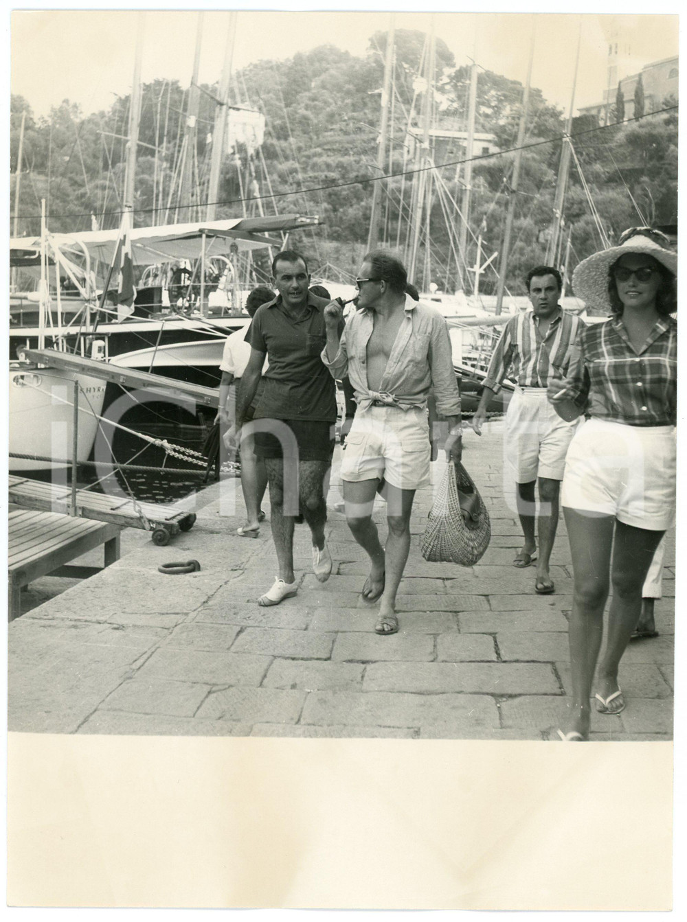 Fotografia d epoca originale 1959 PORTOFINO Scrittore James JONES in vacanza  Foto vintage 18x24 cm 2 1