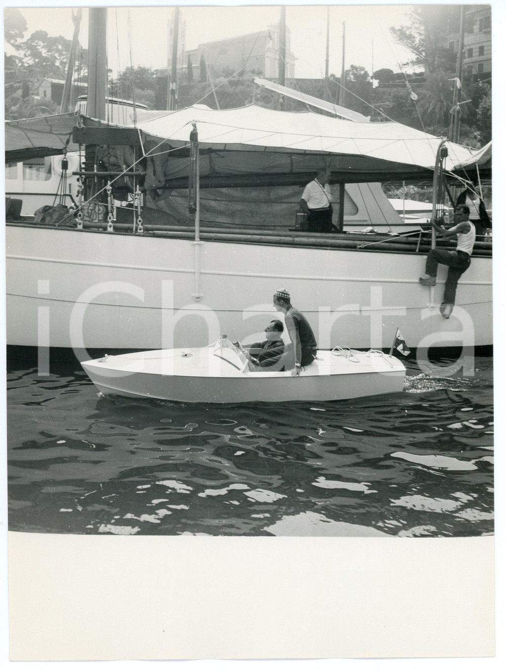 Fotografia d epoca originale 1959 PORTOFINO Principe Juan Carlos di Borbone in vacanza Foto vintage 18x24 cm 1