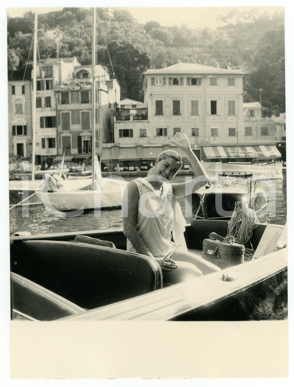 Fotografia d epoca originale 1959 PORTOFINO Attrice Esther WILLIAMS in vacanza  Foto vintage 18x24 cm 4 1