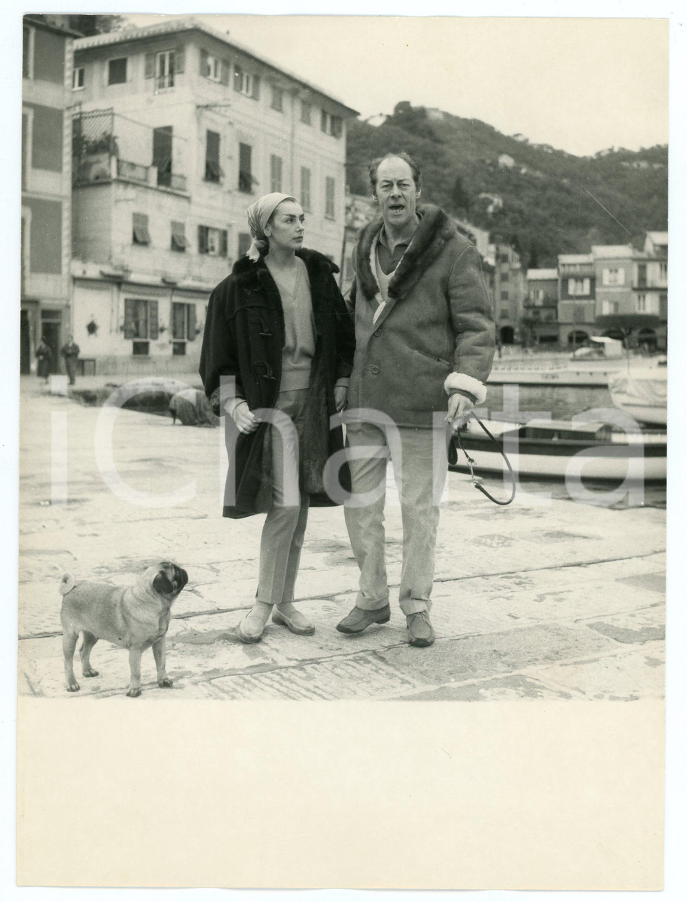 Fotografia d epoca originale 1959 PORTOFINO Rex HARRISON Kay KENDALL in vacanza  Foto vintage 18x24 cm 1 1