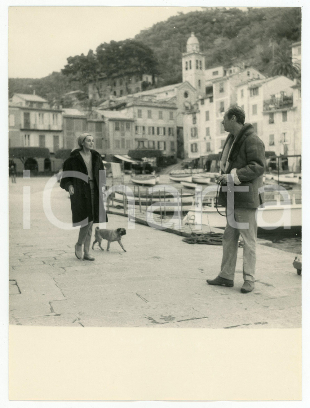Fotografia d epoca originale 1959 PORTOFINO Rex HARRISON Kay KENDALL in vacanza  Foto vintage 18x24 cm 3 1