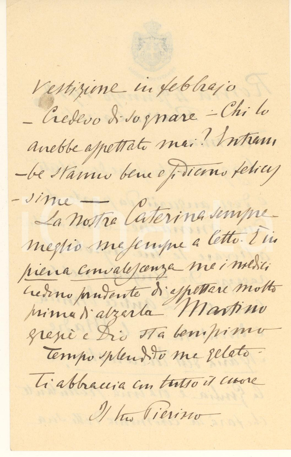 Autografo originale 1918 ROMA Pier Desiderio PASOLINI  Auguri dalle nipoti monache Autografo 1