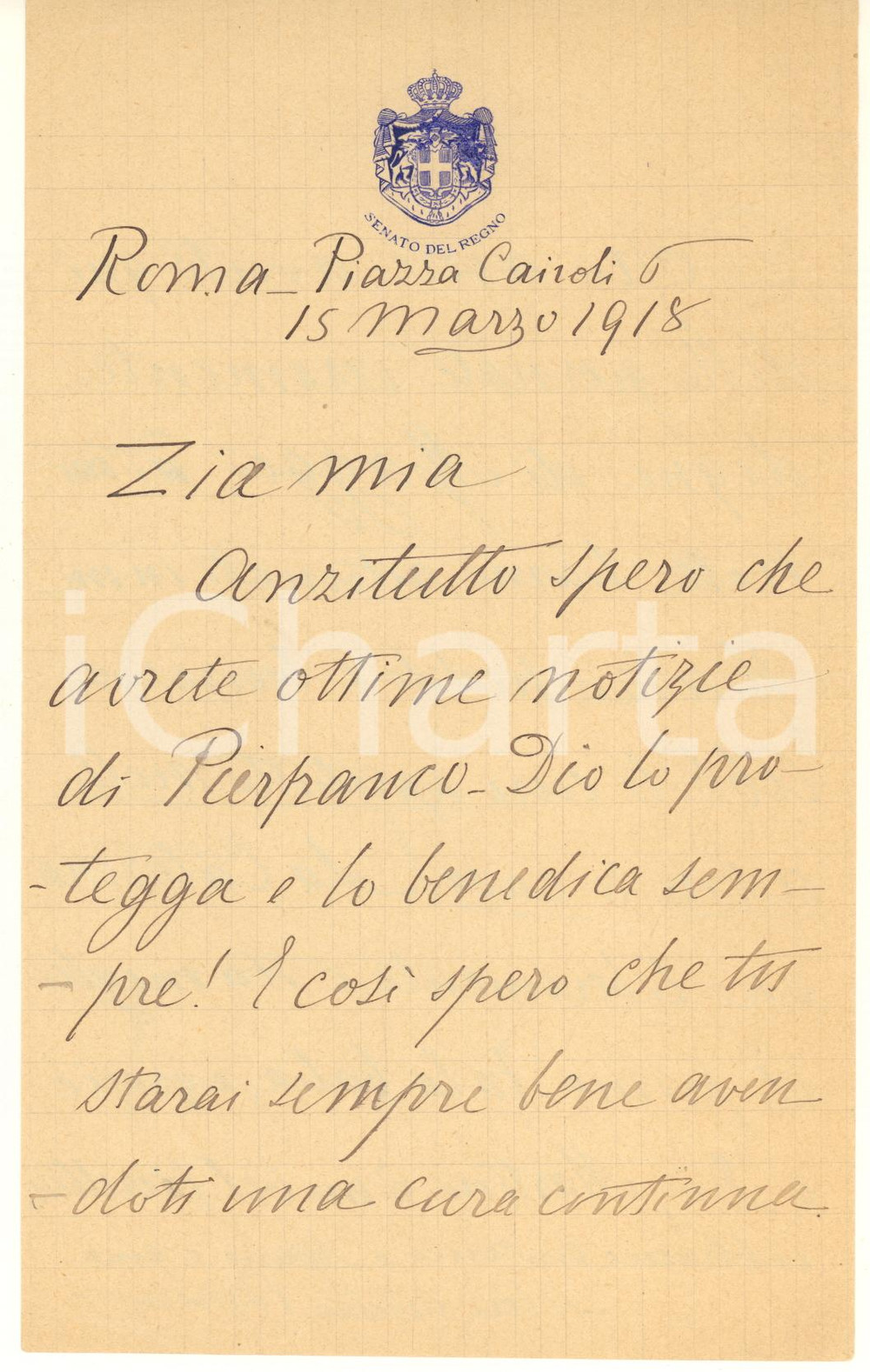Autografo originale 1918 ROMA Lettera Pier Desiderio PASOLINI  Marzo freddo e burrascoso Autografo 1