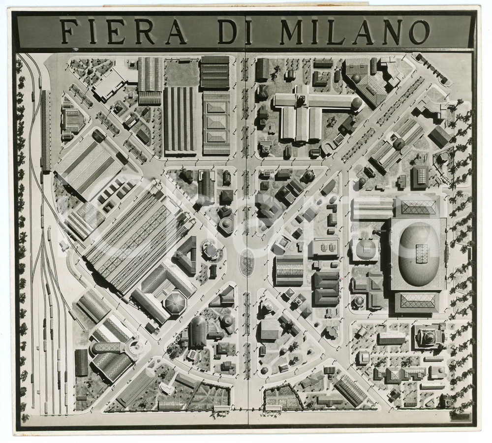Fotografia d epoca originale 1939 FIERA DI MILANO Veduta dall alto del plastico del Cav. N. ROSSI Foto 1