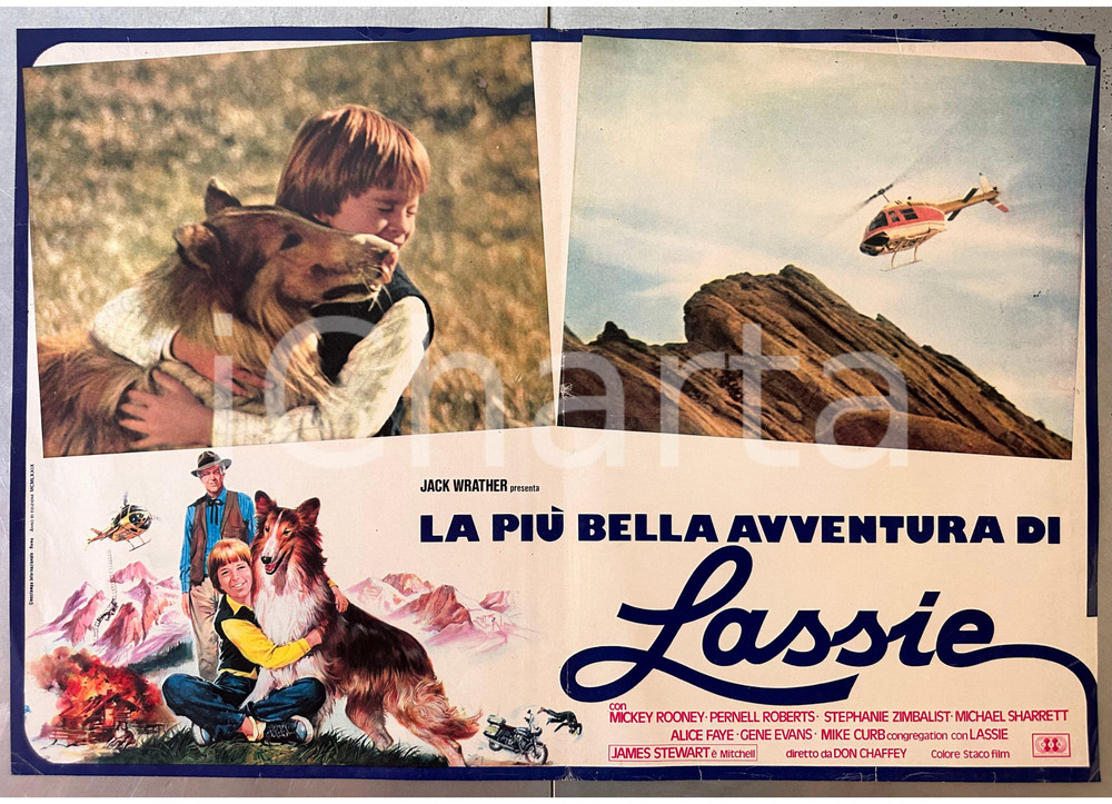 Materiale cinematografico d’epoca 1978 James STEWART Michael SHARRETT La più bella avventura di Lassie Fotobusta 1