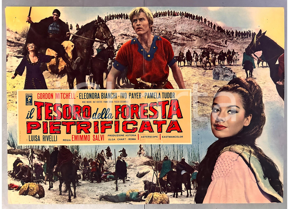 Materiale cinematografico d’epoca 1965 Gordon MITCHELL  Il tesoro della foresta pietrificata Fotobusta 2 1