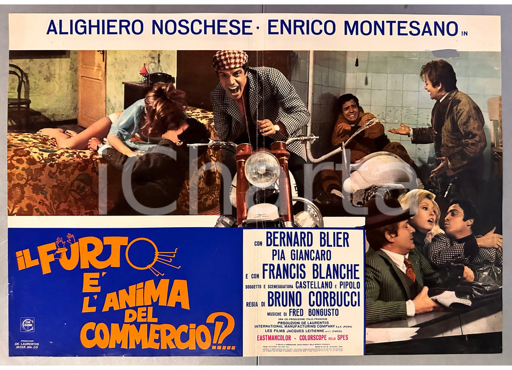 Materiale cinematografico d’epoca 1971 A. NOSCHESE Enrico MONTESANO Il furto è l anima del commercio!?Fotobusta 1