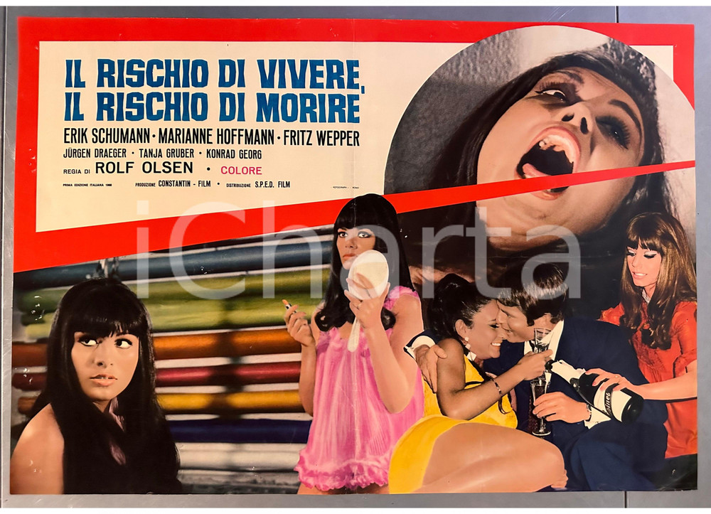 Materiale cinematografico d’epoca 1968 Marianne HOFFMANN Il rischio di vivere, il rischio di morire Fotobusta 1