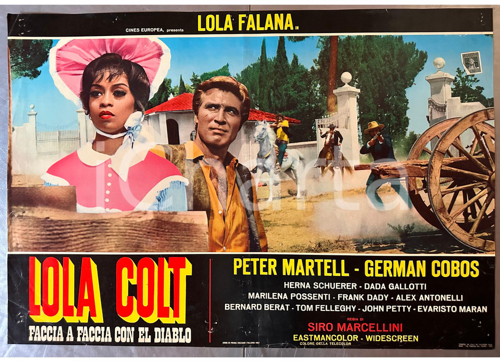 Materiale cinematografico d’epoca 1967 Lola FALANA Peter MARTELL German COBOS Lola Colt  Fotobusta WESTERN 1