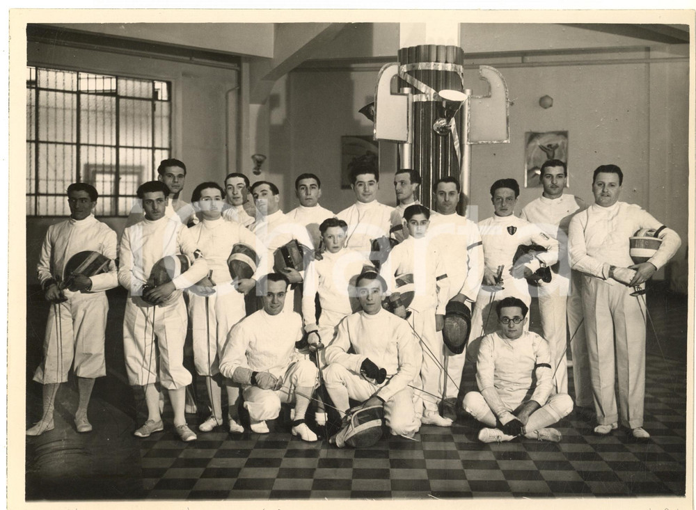 Fotografia d epoca originale 1935 MILANO SCHERMA Campionato provinciale Dopolavoro STIPEL  Fioretto Foto 1