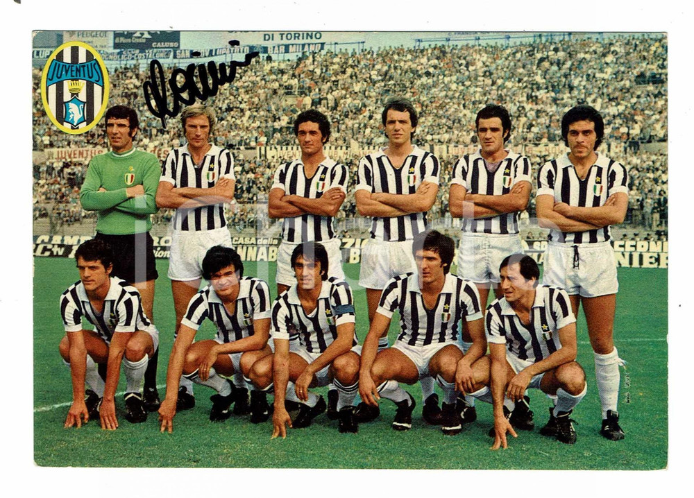 Autografo originale 1975 Francesco MORINI Autografo originale su cartolina Juventus 1975/76 1
