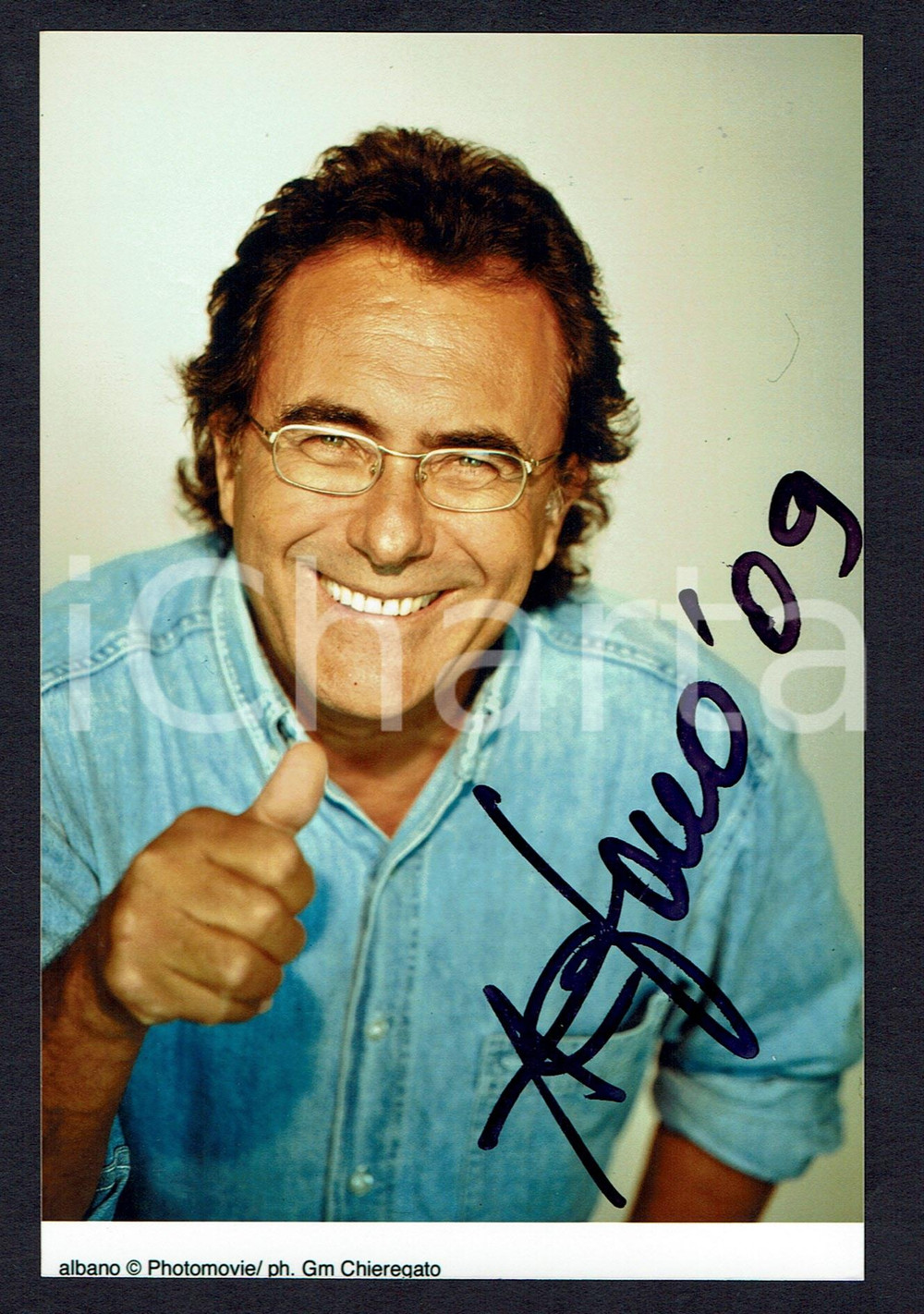 Autografo originale 2009 AL BANO Albano Carrisi Autografo originale su fotografia 1