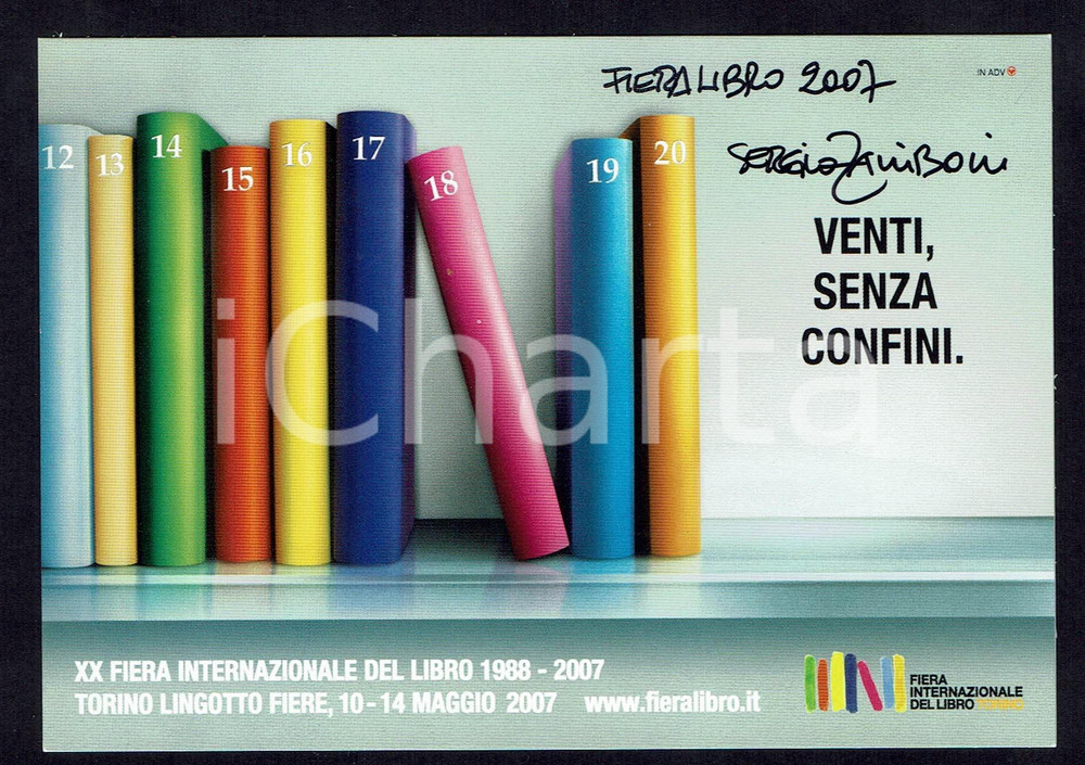 Autografo originale 2007 Sergio ZANIBONI Autografo originale su cartolina pubblicitaria 1