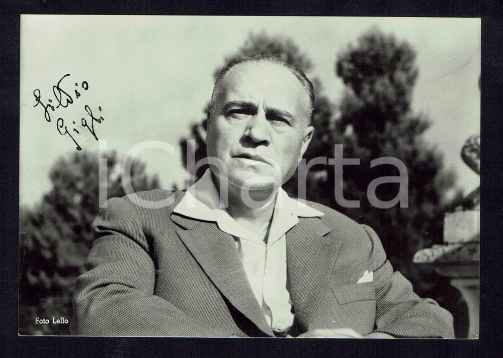 Autografo originale 1965ca Silvio GIGLI Autografo originale  su cartolina d’epoca 1