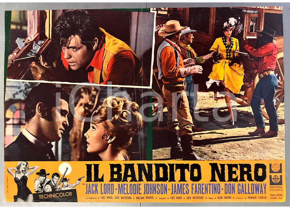 Materiale cinematografico d’epoca 1967 Jack LORD Melodie JOHNSON James FARENTINO Il bandito nero  Fotobusta 1