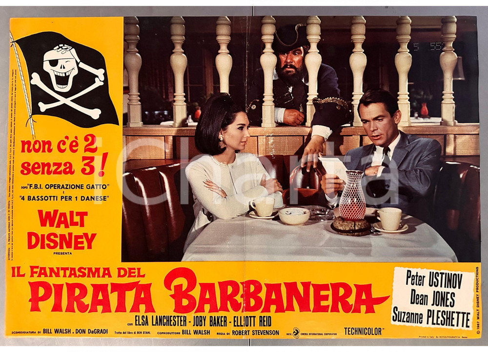 Materiale cinematografico d’epoca 1968 WALT DISNEY Il fantasma del pirata Barbanera Elsa LANCHESTER Fotobusta 1