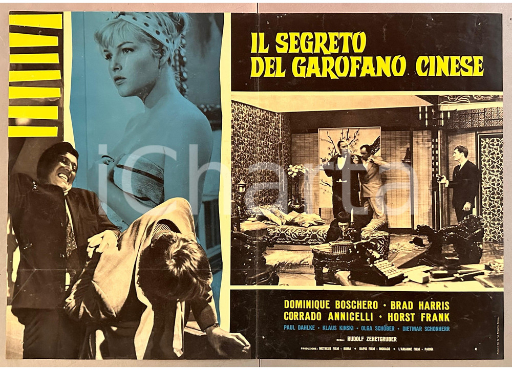 Materiale cinematografico d’epoca 1964 Dominique BOSCHERO Brad HARRIS Il segreto del garofano cinese Fotobusta 1 1