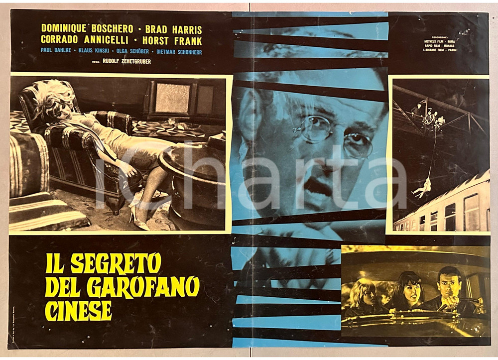 Materiale cinematografico d’epoca 1964 Dominique BOSCHERO Brad HARRIS Il segreto del garofano cinese Fotobusta 2 1