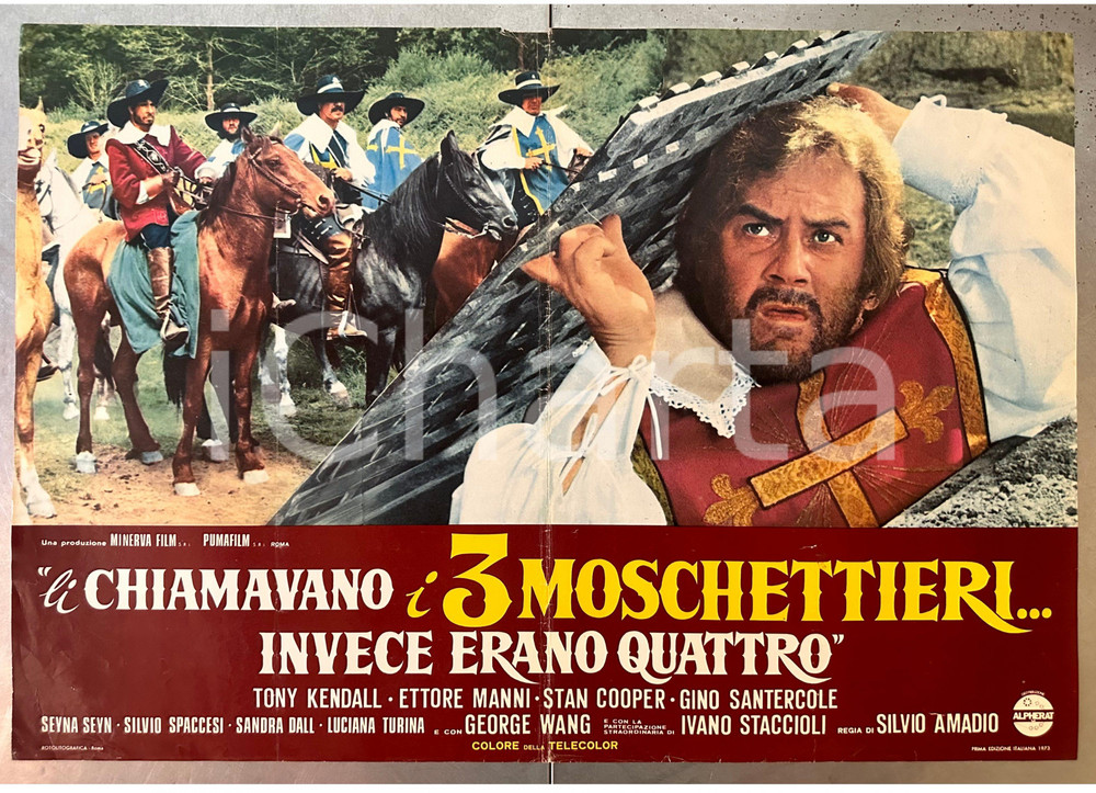 Materiale cinematografico d’epoca 1973 Tony KENDALL Gino SANTERCOLE Li chiamavano i 3 moschettieri  Fotobusta 1