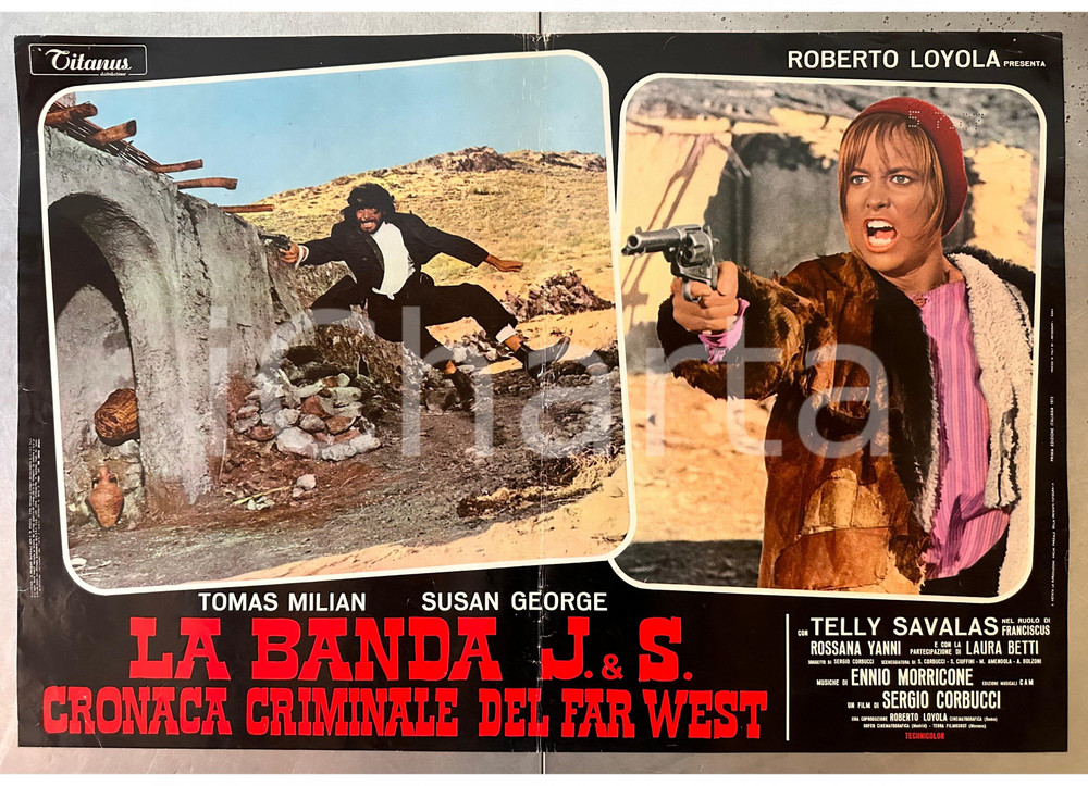 Materiale cinematografico d’epoca 1972 Tomas MILIAN Susan GEORGE  La banda J.&S.  Fotobusta poster WESTERN 1