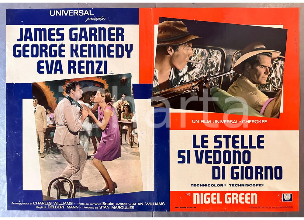 Materiale cinematografico d’epoca 1968 James GARNER Eva RENZI Le stelle si vedono di giorno  Fotobusta 1