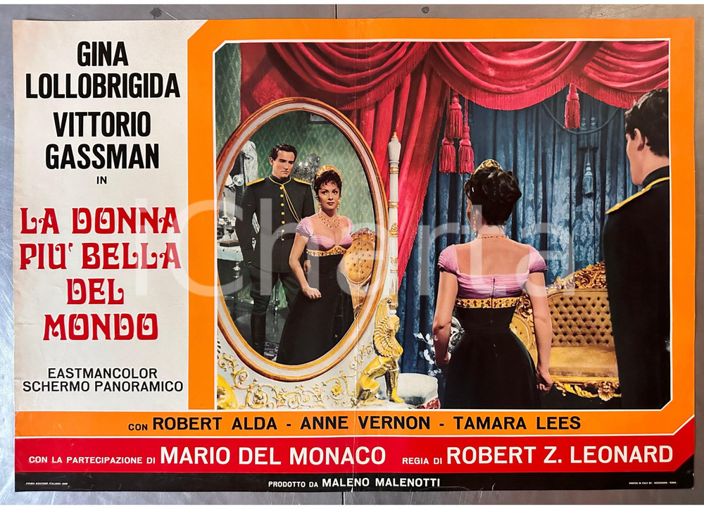Materiale cinematografico d’epoca 1958 Vittorio GASSMAN Gina LOLLOBRIGIDA La donna più bella del mondo Fotobusta 1