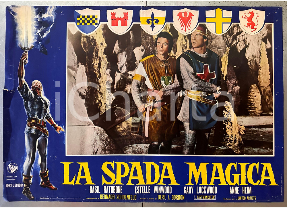 Materiale cinematografico d’epoca 1962 Bert I. GORDON La spada magica Basil RATHBONE  Fotobusta poster 1