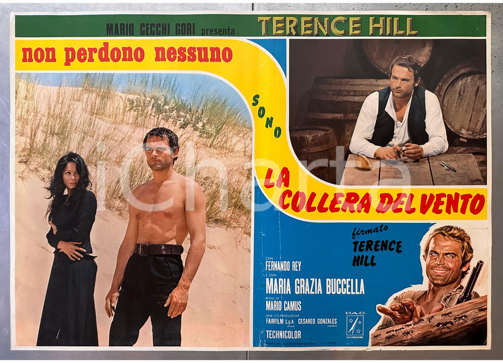 Materiale cinematografico d’epoca 1970 Terence HILL Non perdono nessuno! Sono la collera del vento Fotobusta 1