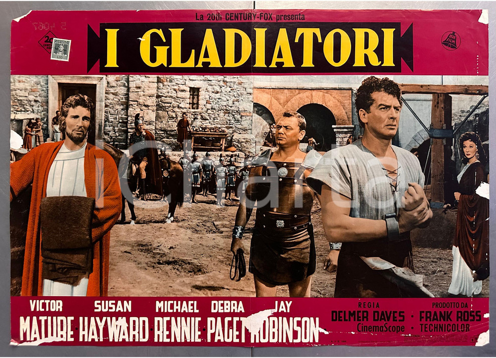 Materiale cinematografico d’epoca 1966 Delmer DAVES I gladiatori Victor MATURE Susan HAYWARD Fotobusta 67x47 cm 1