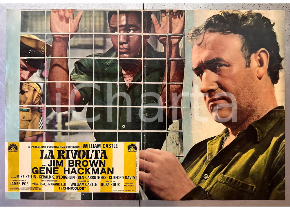 Materiale cinematografico d’epoca 1969 Buzz KULIK La rivolta Jim BROWN Gene HACKMAN  Fotobusta poster 1